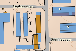 Kartbilde fra WMS-tjeneste av avviket