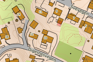 Kartbilde fra WMS-tjeneste av avviket