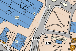 Kartbilde fra WMS-tjeneste av avviket