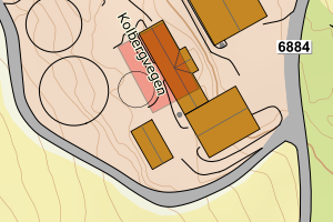 Kartbilde fra WMS-tjeneste av avviket