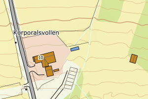 Kartbilde fra WMS-tjeneste av avviket