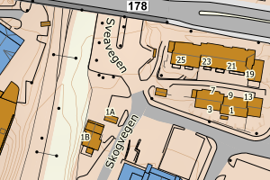 Kartbilde fra WMS-tjeneste av avviket