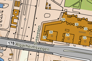 Kartbilde fra WMS-tjeneste av avviket