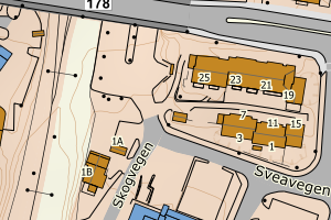 Kartbilde fra WMS-tjeneste av avviket