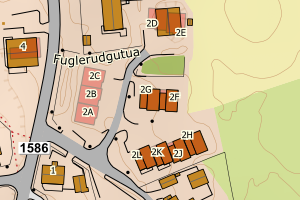 Kartbilde fra WMS-tjeneste av avviket