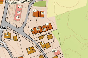 Kartbilde fra WMS-tjeneste av avviket