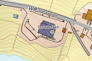 Kartbilde fra WMS-tjeneste av avviket