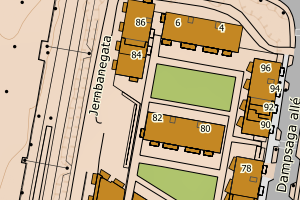 Kartbilde fra WMS-tjeneste av avviket