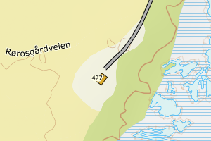 Kartbilde fra WMS-tjeneste av avviket
