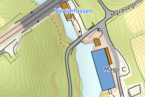 Kartbilde fra WMS-tjeneste av avviket