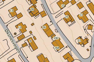 Kartbilde fra WMS-tjeneste av avviket