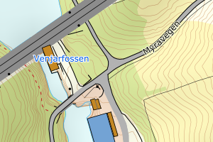 Kartbilde fra WMS-tjeneste av avviket