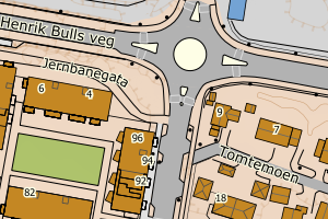 Kartbilde fra WMS-tjeneste av avviket