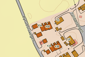 Kartbilde fra WMS-tjeneste av avviket