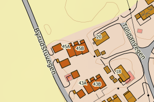 Kartbilde fra WMS-tjeneste av avviket