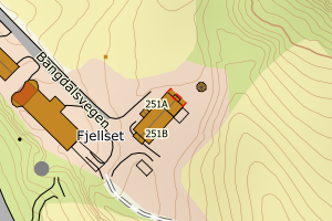 Kartbilde fra WMS-tjeneste av avviket