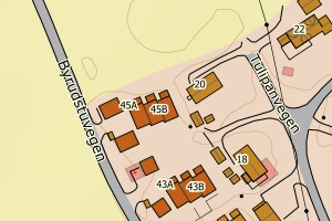 Kartbilde fra WMS-tjeneste av avviket