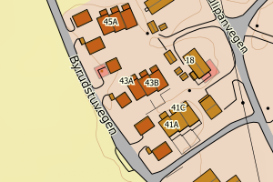 Kartbilde fra WMS-tjeneste av avviket