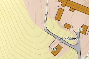 Kartbilde fra WMS-tjeneste av avviket