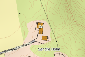 Kartbilde fra WMS-tjeneste av avviket