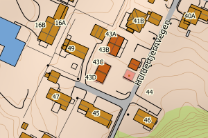 Kartbilde fra WMS-tjeneste av avviket