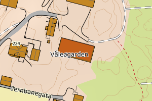 Kartbilde fra WMS-tjeneste av avviket