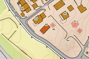 Kartbilde fra WMS-tjeneste av avviket