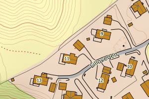 Kartbilde fra WMS-tjeneste av avviket