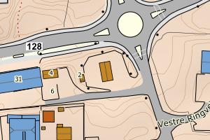 Kartbilde fra WMS-tjeneste av avviket