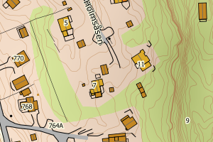 Kartbilde fra WMS-tjeneste av avviket