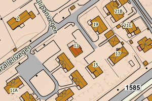 Kartbilde fra WMS-tjeneste av avviket