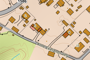 Kartbilde fra WMS-tjeneste av avviket