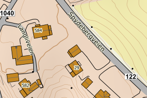 Kartbilde fra WMS-tjeneste av avviket