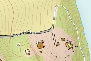 Kartbilde fra WMS-tjeneste av avviket
