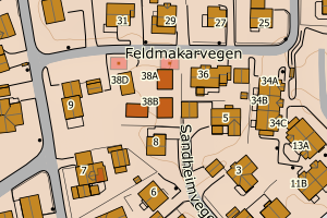 Kartbilde fra WMS-tjeneste av avviket