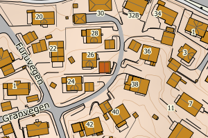 Kartbilde fra WMS-tjeneste av avviket