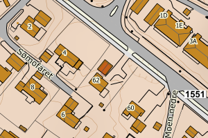 Kartbilde fra WMS-tjeneste av avviket