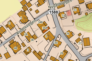 Kartbilde fra WMS-tjeneste av avviket