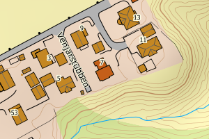 Kartbilde fra WMS-tjeneste av avviket