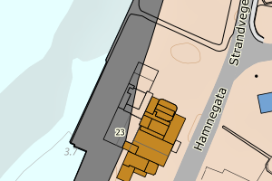 Kartbilde fra WMS-tjeneste av avviket