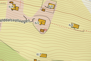 Kartbilde fra WMS-tjeneste av avviket