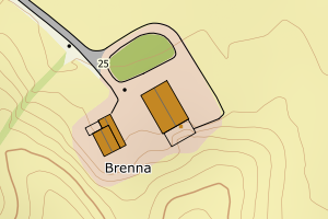 Kartbilde fra WMS-tjeneste av avviket