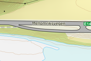 Kartbilde fra WMS-tjeneste av avviket