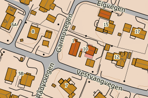 Kartbilde fra WMS-tjeneste av avviket