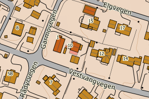 Kartbilde fra WMS-tjeneste av avviket