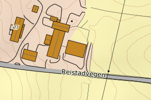 Kartbilde fra WMS-tjeneste av avviket