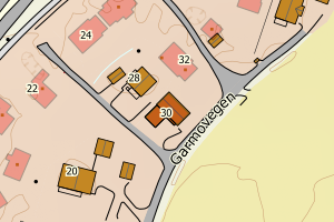 Kartbilde fra WMS-tjeneste av avviket