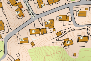 Kartbilde fra WMS-tjeneste av avviket