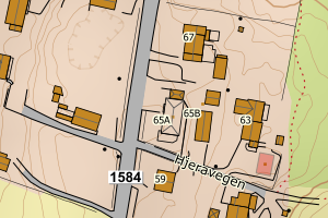 Kartbilde fra WMS-tjeneste av avviket