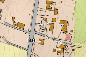 Kartbilde fra WMS-tjeneste av avviket